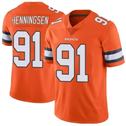 Youth Matt Henningsen Denver Broncos No.91 Limited Color Rush Vapor Untouchable Jersey - Orange
