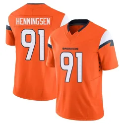 Youth Matt Henningsen Denver Broncos No.91 Limited Vapor F.U.S.E. 2nd Jersey - Orange