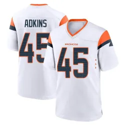 Youth Nate Adkins Denver Broncos No.45 Game 2nd Jersey - White