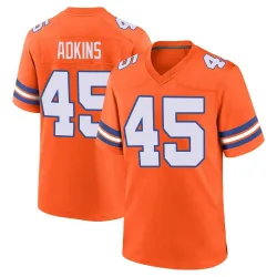 Youth Nate Adkins Denver Broncos No.45 Game Alternate Mile High Collection 1977 Throwback Jersey - Orange