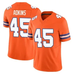 Youth Nate Adkins Denver Broncos No.45 Limited Alternate Vapor F.U.S.E. Mile High Collection 1977 Throwback Jersey - Orange