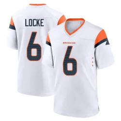 Youth P.J. Locke Denver Broncos No.6 Game 2nd Jersey - White