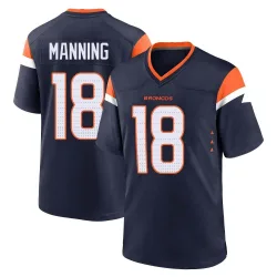 Youth Peyton Manning Denver Broncos No.18 Game Alternate Jersey - Navy
