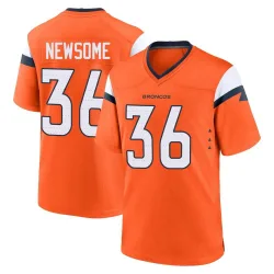 Youth Quinton Newsome Denver Broncos No.36 Game Jersey - Orange