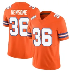 Youth Quinton Newsome Denver Broncos No.36 Limited Alternate Vapor F.U.S.E. Mile High Collection 1977 Throwback Jersey - Orange
