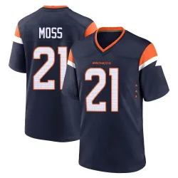 Youth Riley Moss Denver Broncos No.21 Game Alternate Jersey - Navy