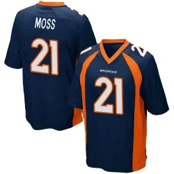 Youth Riley Moss Denver Broncos No.21 Game Alternate Jersey - Navy Blue