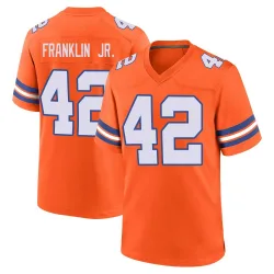 Youth Sam Franklin Jr. Denver Broncos No.42 Game Alternate Mile High Collection 1977 Throwback Jersey - Orange
