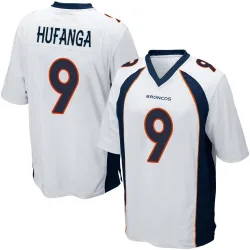 Youth Talanoa Hufanga Denver Broncos No.9 Game Jersey - White