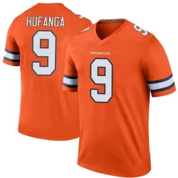 Youth Talanoa Hufanga Denver Broncos No.9 Legend Color Rush Jersey - Orange