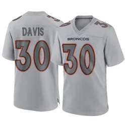 Youth Terrell Davis Denver Broncos No.30 Game Atmosphere Fashion Jersey - Gray