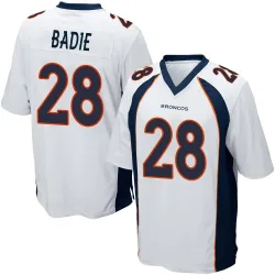 Youth Tyler Badie Denver Broncos No.28 Game Jersey - White