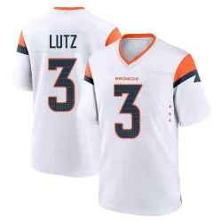 Youth Wil Lutz Denver Broncos No.3 Game 2nd Jersey - White