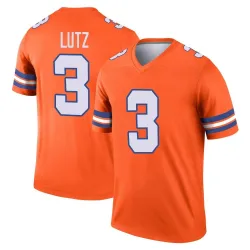 Youth Wil Lutz Denver Broncos No.3 Legend Alternate Mile High Collection 1977 Throwback Jersey - Orange
