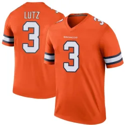 Youth Wil Lutz Denver Broncos No.3 Legend Color Rush Jersey - Orange