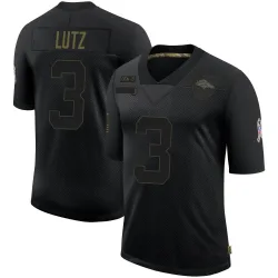 Youth Wil Lutz Denver Broncos No.3 Limited 2020 Salute To Service Jersey - Black