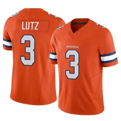 Youth Wil Lutz Denver Broncos No.3 Limited Vapor F.U.S.E. Jersey - Orange