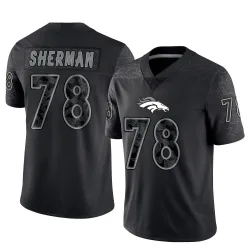 Youth Will Sherman Denver Broncos No.78 Limited Reflective Jersey - Black